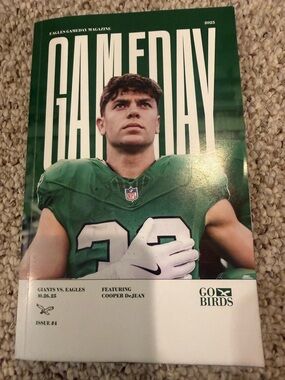 GAMEDAY Magazine Featuring Cooper DeJean - Green Cover Philadelphia eagles